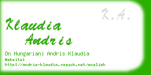 klaudia andris business card